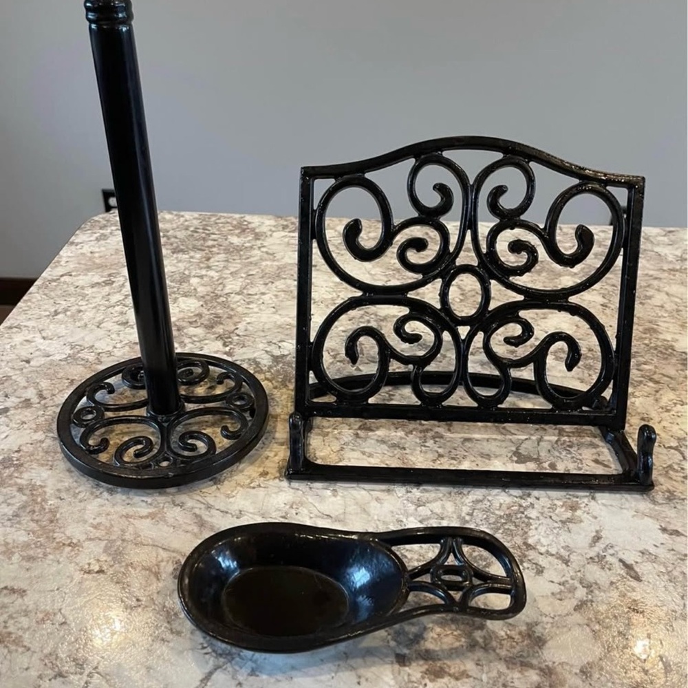 Black Wrought Iron Kitchen Set